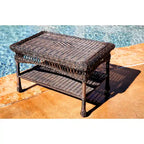 Table basse d'extérieur en osier Portside avec étagère