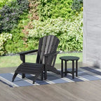 Chaise Adirondack d'extérieur toutes saisons écologique Polytrends Altura avec pouf et table d'appoint (ensemble de 3 pièces)
