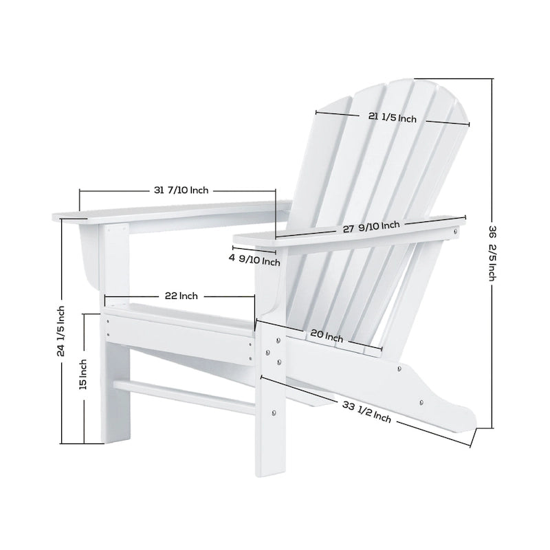 Chaise Adirondack d'extérieur toutes saisons écologique Polytrends Altura avec pouf et table d'appoint (ensemble de 3 pièces)
