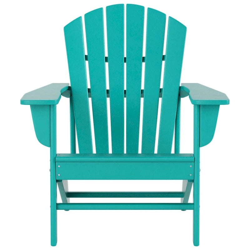 Chaise Adirondack d'extérieur toutes saisons écologique Polytrends Altura avec pouf et table d'appoint (ensemble de 3 pièces)