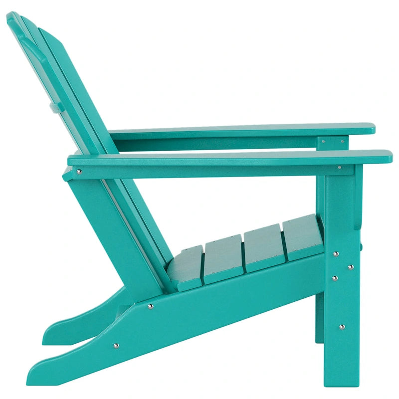 Chaise Adirondack d'extérieur toutes saisons écologique Polytrends Altura avec pouf et table d'appoint (ensemble de 3 pièces)