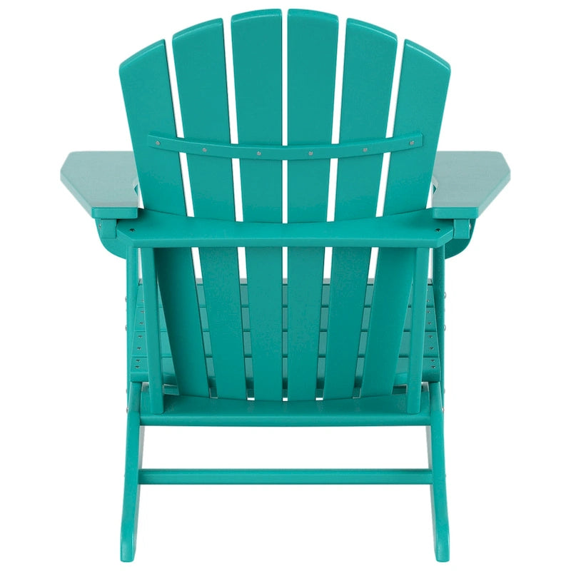Chaise Adirondack d'extérieur toutes saisons écologique Polytrends Altura avec pouf et table d'appoint (ensemble de 3 pièces)
