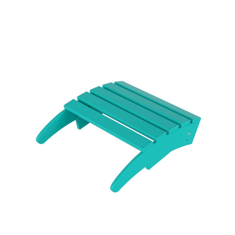 Chaise Adirondack d'extérieur toutes saisons écologique Polytrends Altura avec pouf et table d'appoint (ensemble de 3 pièces)