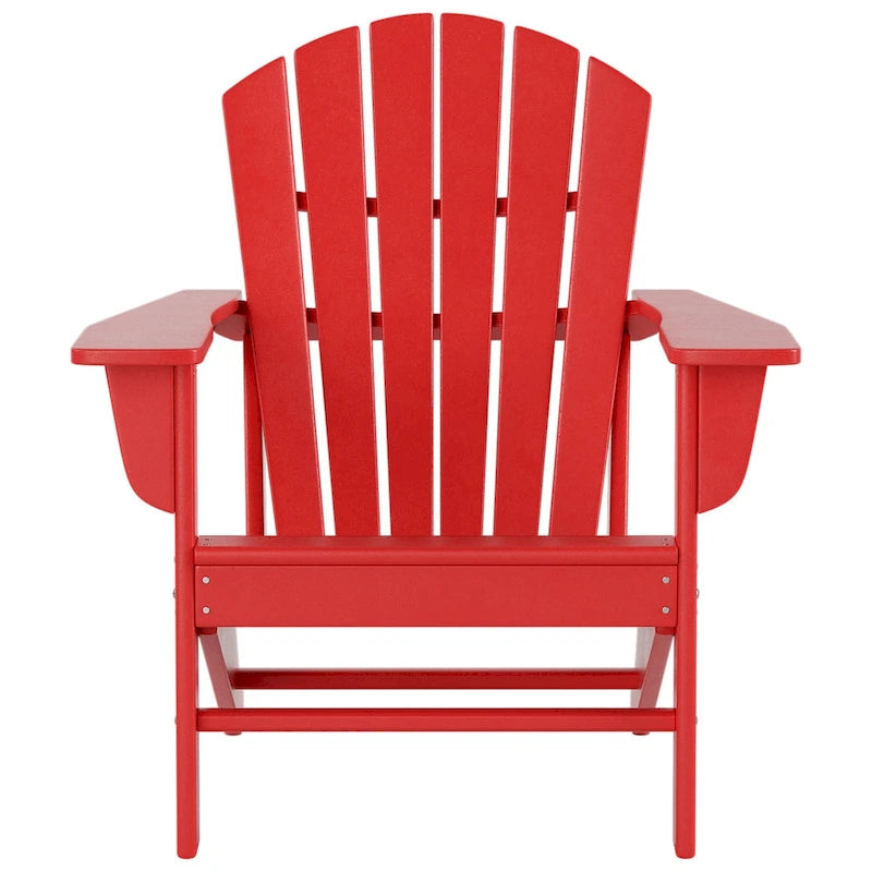 Chaise Adirondack d'extérieur toutes saisons écologique Polytrends Altura avec pouf et table d'appoint (ensemble de 3 pièces)