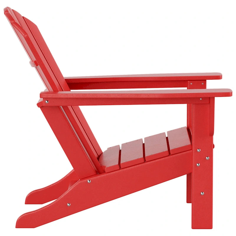 Chaise Adirondack d'extérieur toutes saisons écologique Polytrends Altura avec pouf et table d'appoint (ensemble de 3 pièces)