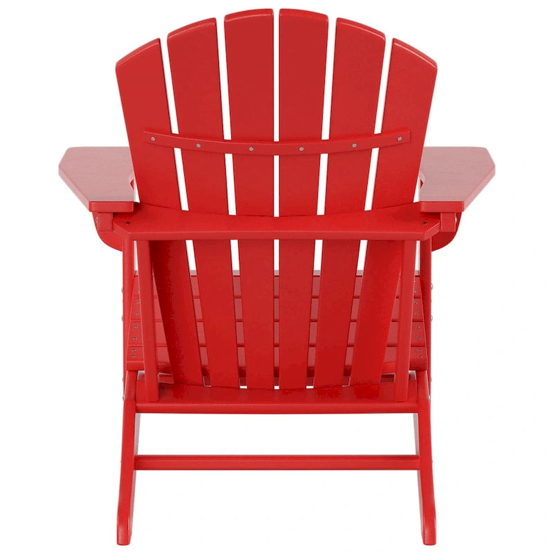 Chaise Adirondack d'extérieur toutes saisons écologique Polytrends Altura avec pouf et table d'appoint (ensemble de 3 pièces)