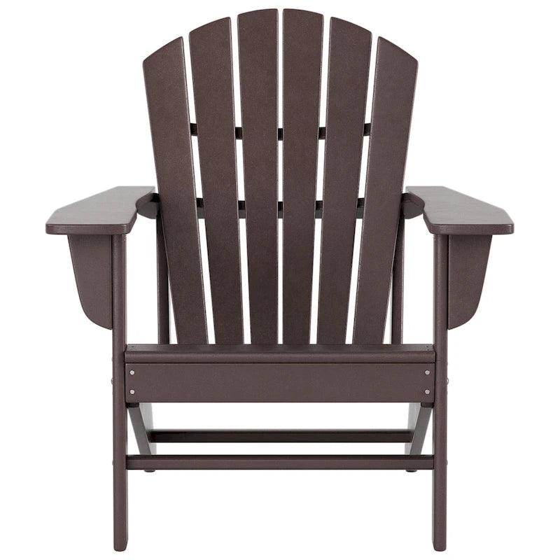 Chaise Adirondack d'extérieur toutes saisons écologique Polytrends Altura avec pouf et table d'appoint (ensemble de 3 pièces)
