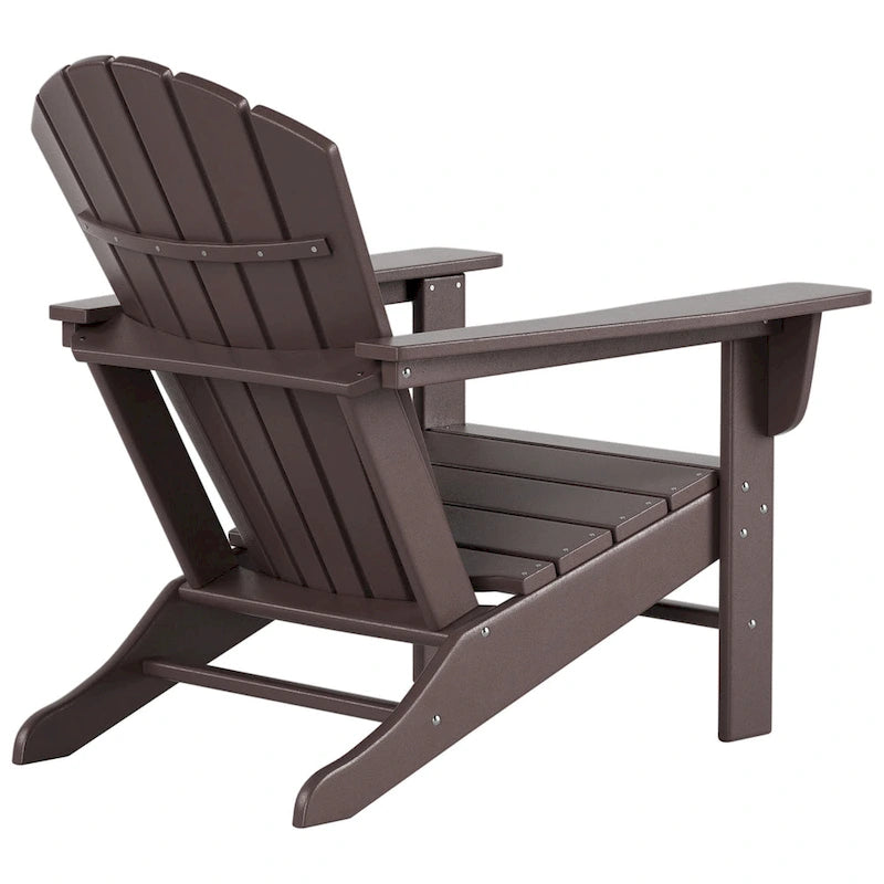 Chaise Adirondack d'extérieur toutes saisons écologique Polytrends Altura avec pouf et table d'appoint (ensemble de 3 pièces)