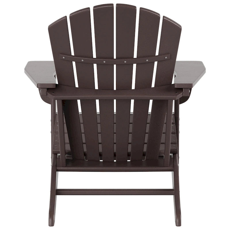 Chaise Adirondack d'extérieur toutes saisons écologique Polytrends Altura avec pouf et table d'appoint (ensemble de 3 pièces)