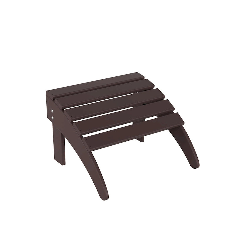 Chaise Adirondack d'extérieur toutes saisons écologique Polytrends Altura avec pouf et table d'appoint (ensemble de 3 pièces)