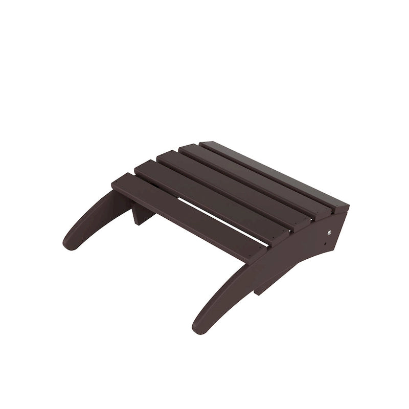 Chaise Adirondack d'extérieur toutes saisons écologique Polytrends Altura avec pouf et table d'appoint (ensemble de 3 pièces)