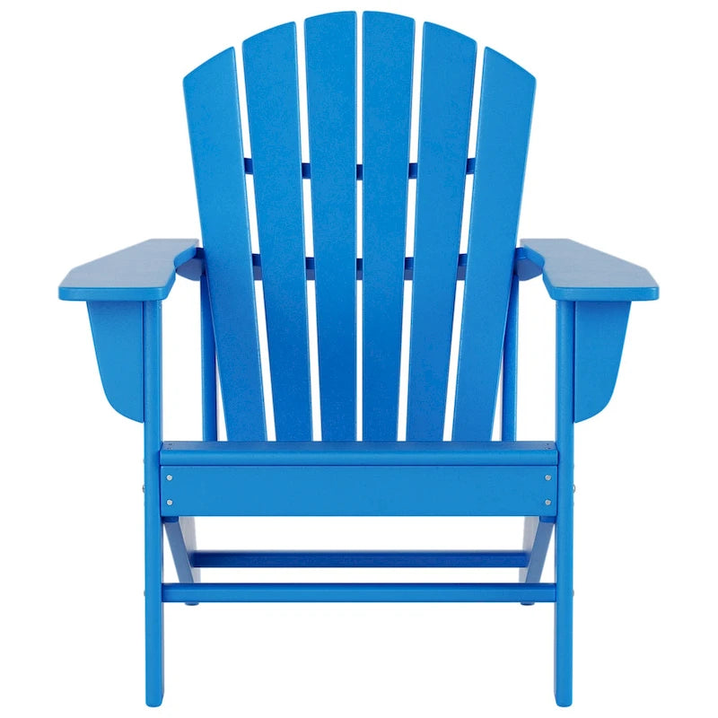 Chaise Adirondack d'extérieur toutes saisons écologique Polytrends Altura avec pouf et table d'appoint (ensemble de 3 pièces)