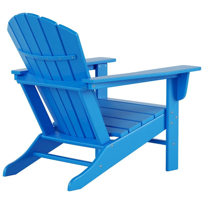Chaise Adirondack d'extérieur toutes saisons écologique Polytrends Altura avec pouf et table d'appoint (ensemble de 3 pièces)
