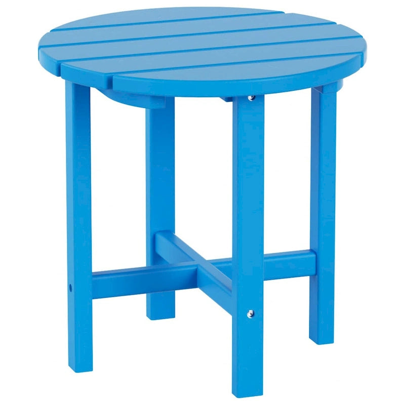 Chaise Adirondack d'extérieur toutes saisons écologique Polytrends Altura avec pouf et table d'appoint (ensemble de 3 pièces)