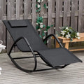 Outsunny Chaise longue de jardin, Balancelle d'extérieur Zéro Gravité, Fauteuil Inclinable à Bascule pour Patio, Terrasse, Bronzage au bord de la Piscine