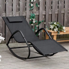 Outsunny Garden Rocking Sun Lounger Outdoor Zero-gravity Reclining Rocker Lounge Chair for Patio, Deck, Poolside Sunbathing