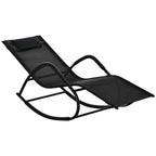 Outsunny Chaise longue de jardin, Balancelle d'extérieur Zéro Gravité, Fauteuil Inclinable à Bascule pour Patio, Terrasse, Bronzage au bord de la Piscine