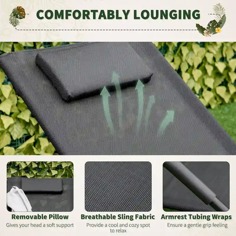 Outsunny Chaise longue de jardin, Balancelle d'extérieur Zéro Gravité, Fauteuil Inclinable à Bascule pour Patio, Terrasse, Bronzage au bord de la Piscine