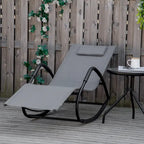Outsunny Chaise longue de jardin, Balancelle d'extérieur Zéro Gravité, Fauteuil Inclinable à Bascule pour Patio, Terrasse, Bronzage au bord de la Piscine
