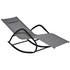 Outsunny Chaise longue de jardin, Balancelle d'extérieur Zéro Gravité, Fauteuil Inclinable à Bascule pour Patio, Terrasse, Bronzage au bord de la Piscine