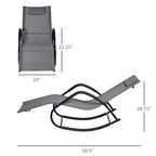 Outsunny Chaise longue de jardin, Balancelle d'extérieur Zéro Gravité, Fauteuil Inclinable à Bascule pour Patio, Terrasse, Bronzage au bord de la Piscine