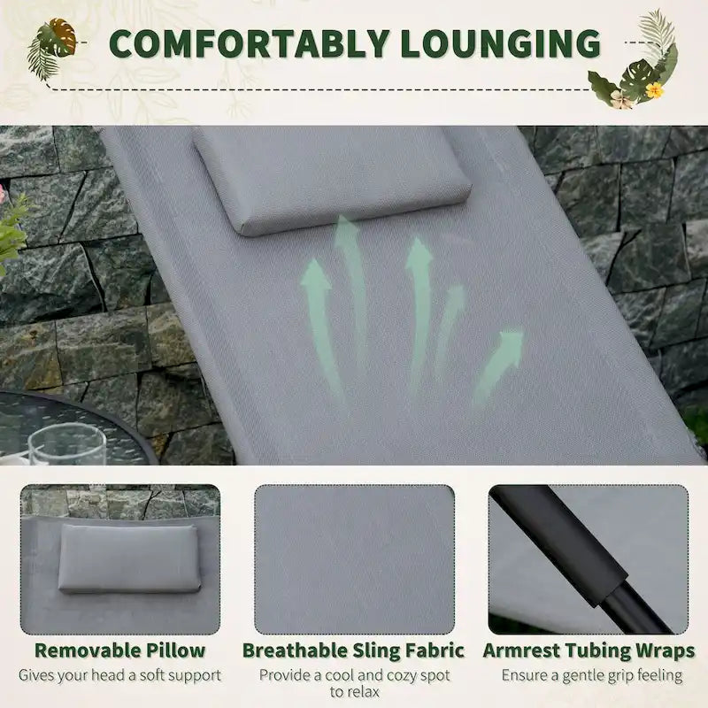 Outsunny Chaise longue de jardin, Balancelle d'extérieur Zéro Gravité, Fauteuil Inclinable à Bascule pour Patio, Terrasse, Bronzage au bord de la Piscine