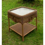 Table d'appoint en osier de résine Riviera de 18 pouces