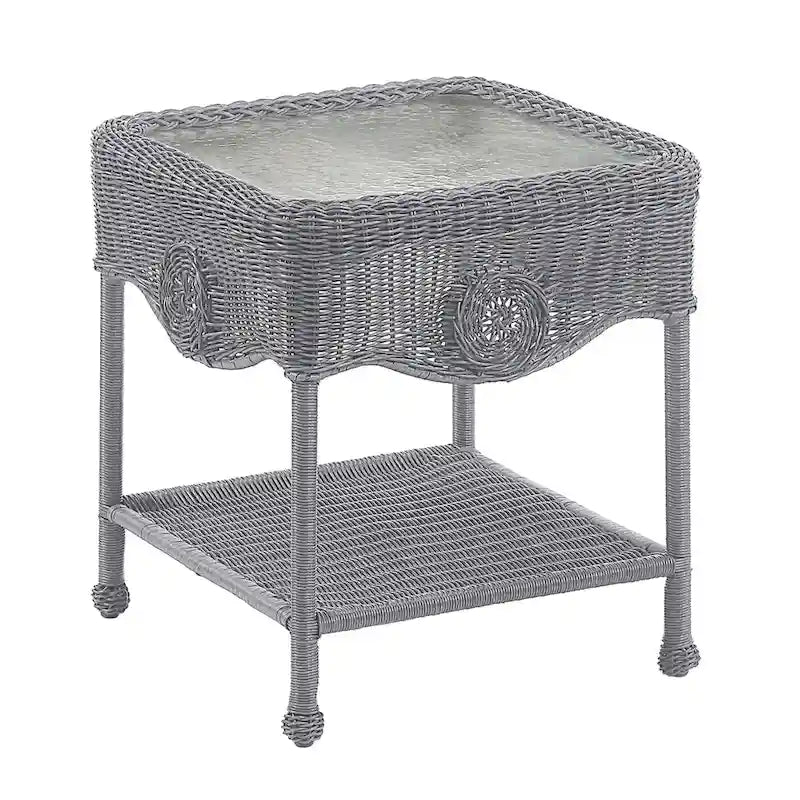 Table d'appoint en osier de résine Riviera de 18 pouces