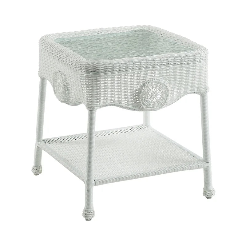 Table d'appoint en osier de résine Riviera de 18 pouces