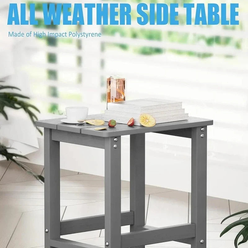 Table d'appoint carrée d'extérieur WINSOON Adirondack, table de patio résistante aux intempéries