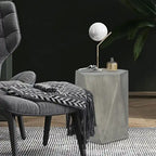 Table d'appoint hexagonale Adeco moderne en béton pour l'intérieur et l'extérieur