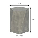 Table d'appoint hexagonale Adeco moderne en béton pour l'intérieur et l'extérieur