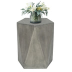 Table d'appoint hexagonale Adeco moderne en béton pour l'intérieur et l'extérieur