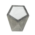 Table d'appoint hexagonale Adeco moderne en béton pour l'intérieur et l'extérieur