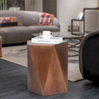 Table d'appoint hexagonale Adeco moderne en béton pour l'intérieur et l'extérieur