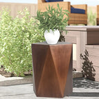 Table d'appoint hexagonale Adeco moderne en béton pour l'intérieur et l'extérieur