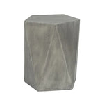 Table d'appoint hexagonale Adeco moderne en béton pour l'intérieur et l'extérieur
