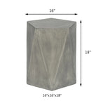 Table d'appoint hexagonale Adeco moderne en béton pour l'intérieur et l'extérieur
