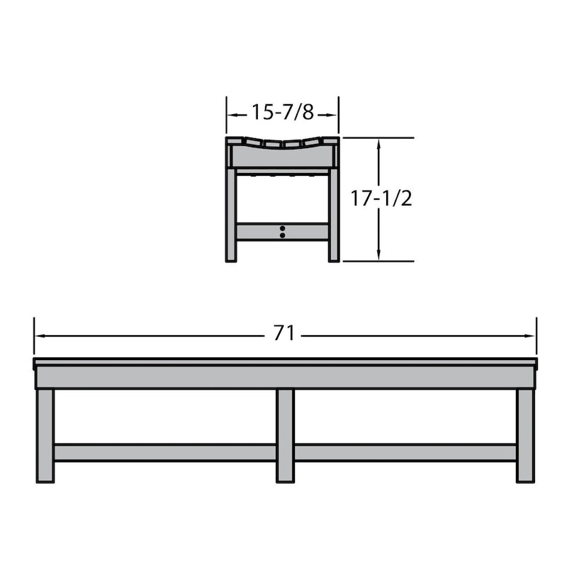 Banc de pique-nique sans dossier Highwood Commercial Grade Weldon de 1,8 m