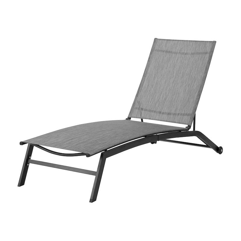 Corvus Antonio Chaise longue d'extérieur contemporaine réglable en tissu-écharpe