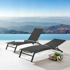 Corvus Antonio Chaise longue d'extérieur contemporaine réglable en tissu-écharpe