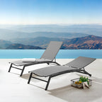 Corvus Antonio Chaise longue d'extérieur contemporaine réglable en tissu-écharpe