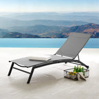 Corvus Antonio Chaise longue d'extérieur contemporaine réglable en tissu-écharpe