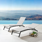 Corvus Antonio Chaise longue d'extérieur contemporaine réglable en tissu-écharpe