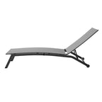 Corvus Antonio Chaise longue d'extérieur contemporaine réglable en tissu-écharpe