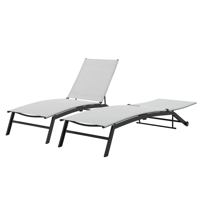 Corvus Antonio Chaise longue d'extérieur contemporaine réglable en tissu-écharpe