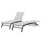 Corvus Antonio Chaise longue d'extérieur contemporaine réglable en tissu-écharpe