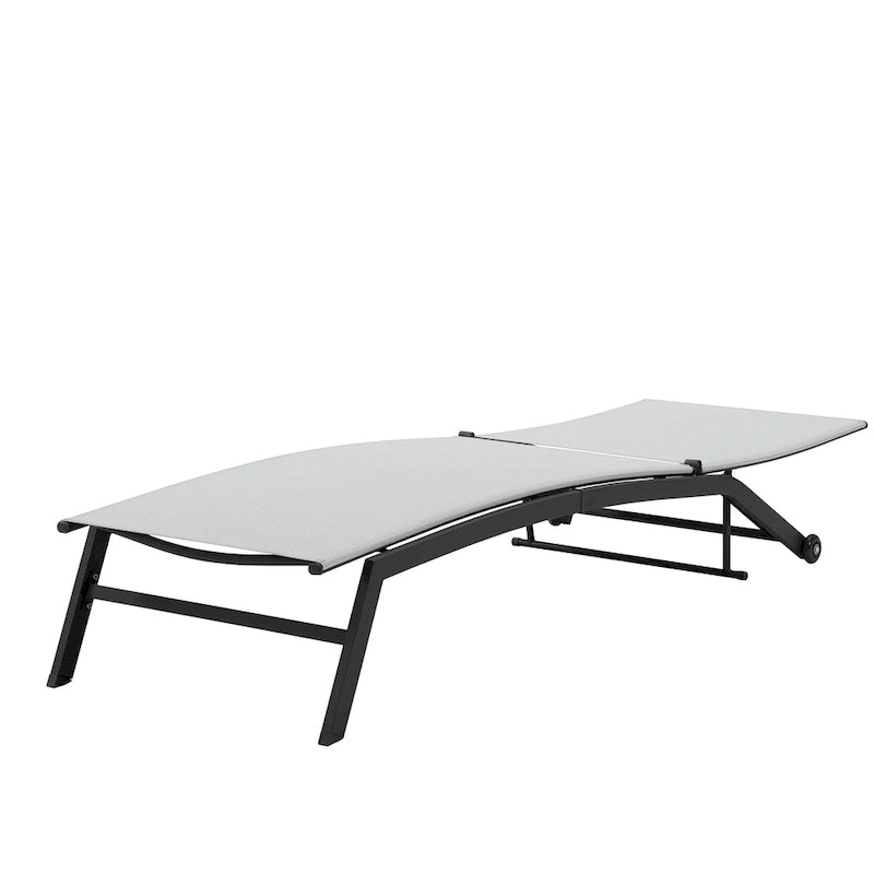 Corvus Antonio Chaise longue d'extérieur contemporaine réglable en tissu-écharpe