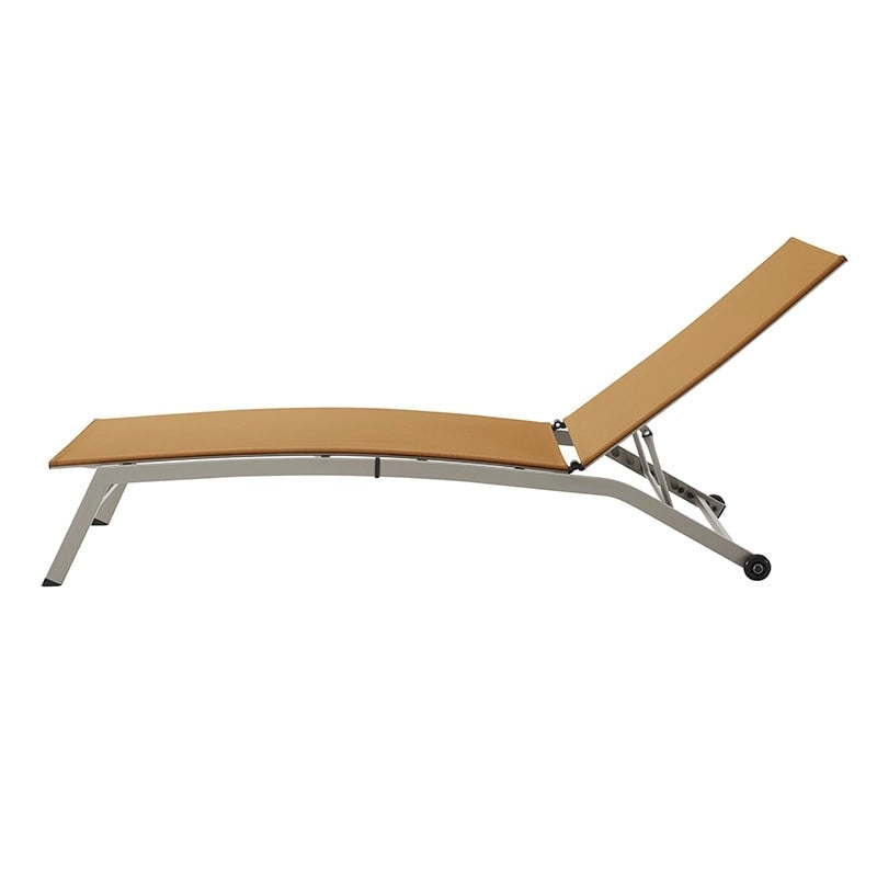 Corvus Antonio Chaise longue d'extérieur contemporaine réglable en tissu-écharpe