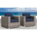 Chaise de terrasse de club de qualité complexe avec coussins Sunbrella